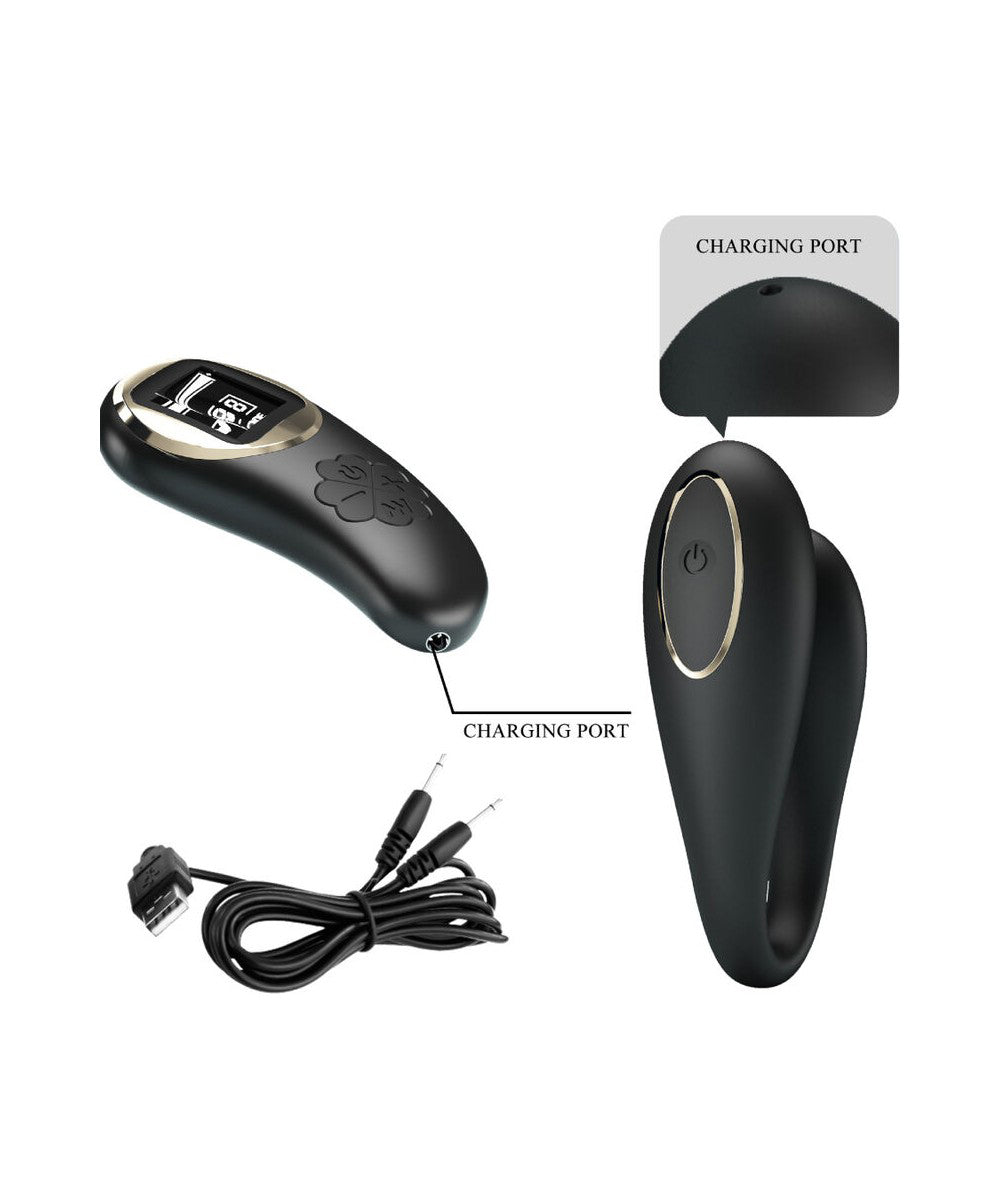 Nathan Double Pleasure Remote Control Vibrator -  Black