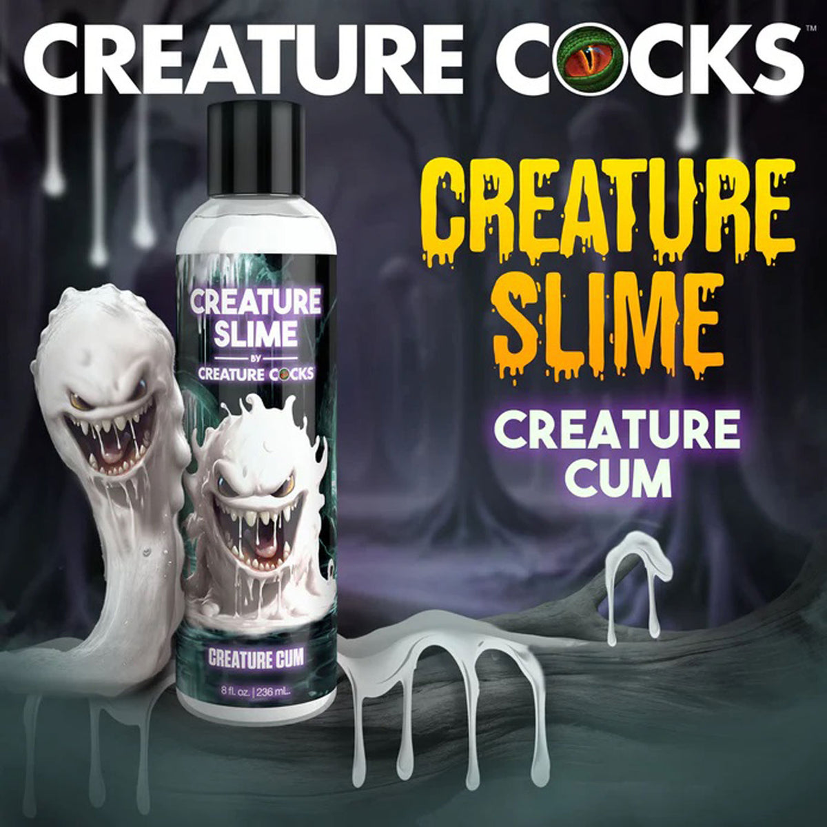 8oz Creature Slime Creature Cum Unscented Jizz  - Lubricant - Clear