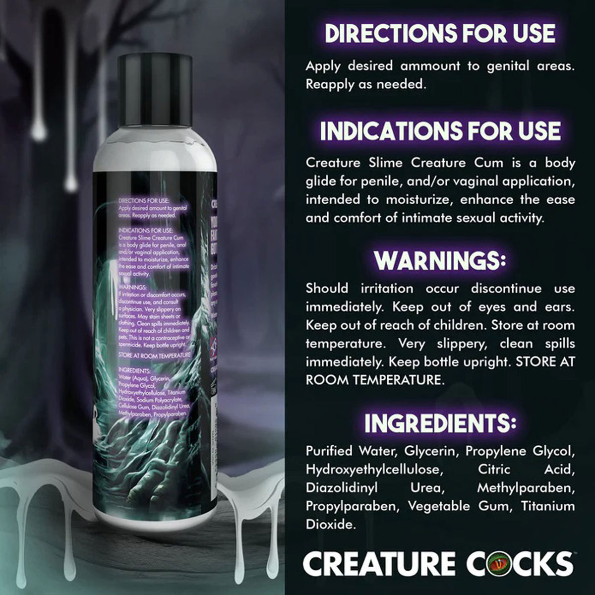 8oz Creature Slime Creature Cum Unscented Jizz - Lubricant - Clear