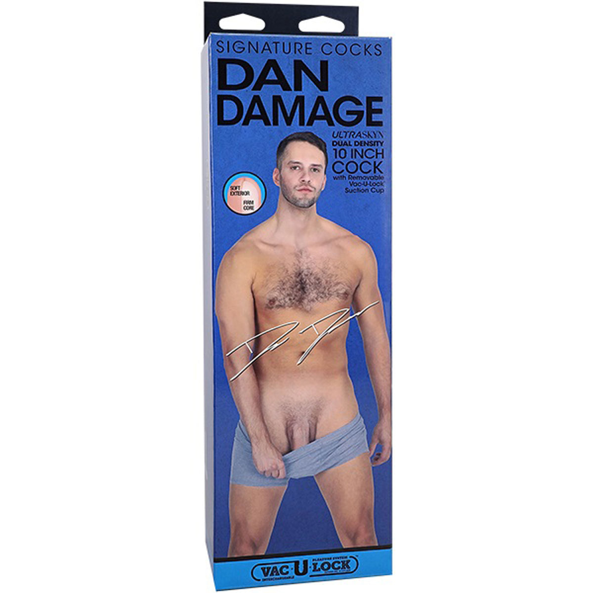 Signature Cocks Dan Damage 10&quot; Cock With Removable Vac-U-Lock Suction Cup - Vanilla