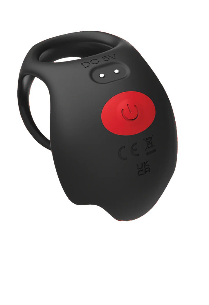 Red Dot Vibrating Cock Ring V3 With Remote - Black/red Default Title