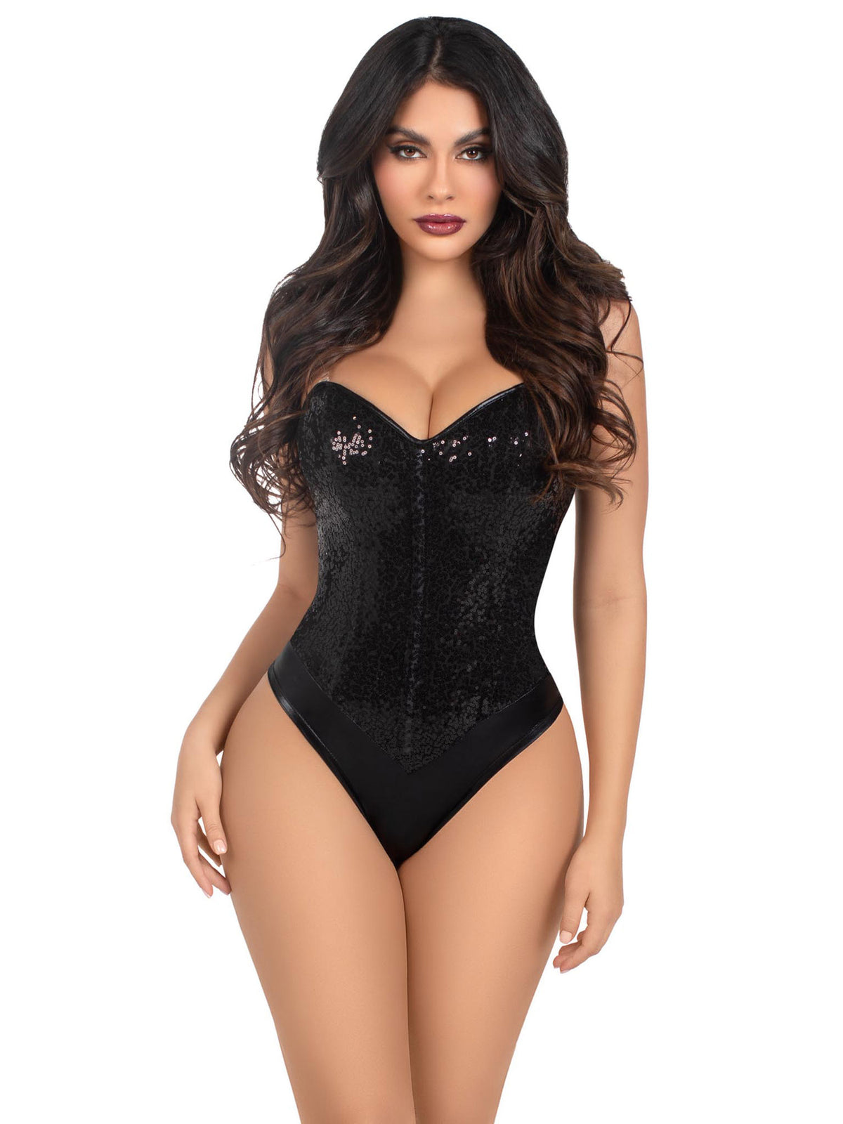 2 Pc Sequin Bodysuit - Large - Black Default Title