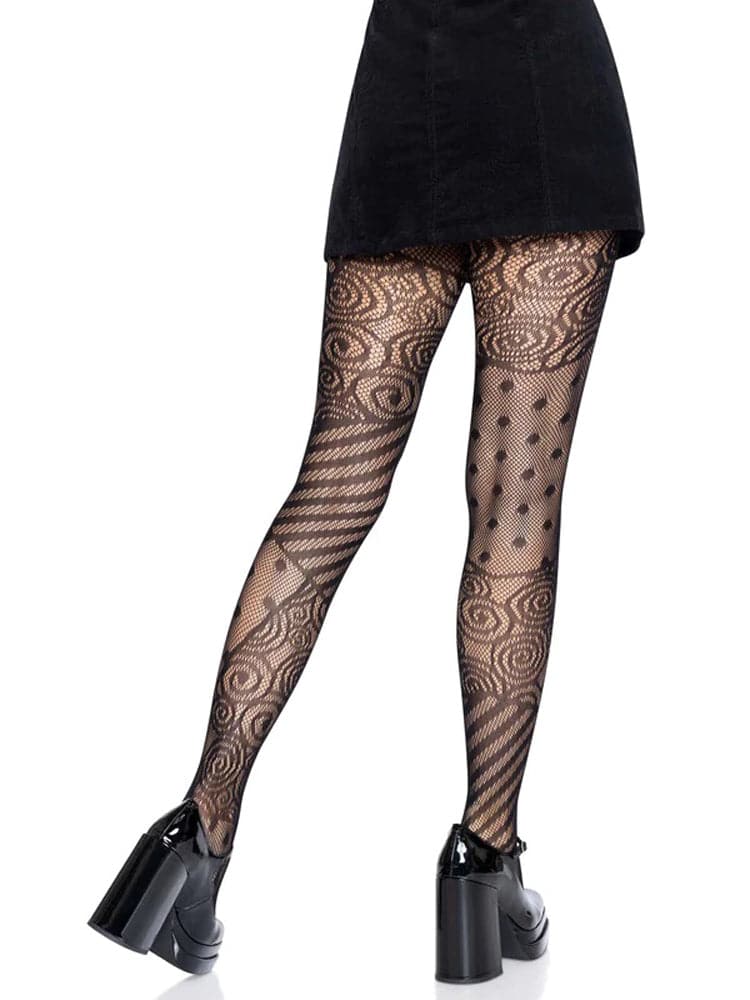 doll net tights one size black