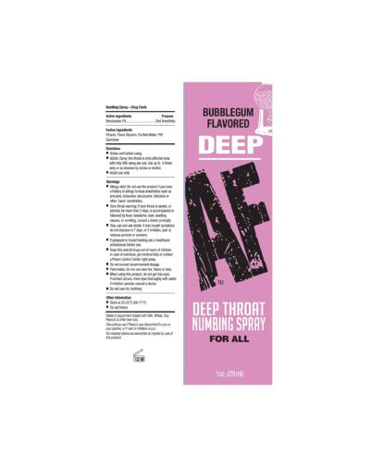 Deep Af Throat Numbing Spray 1oz – Bubblegum