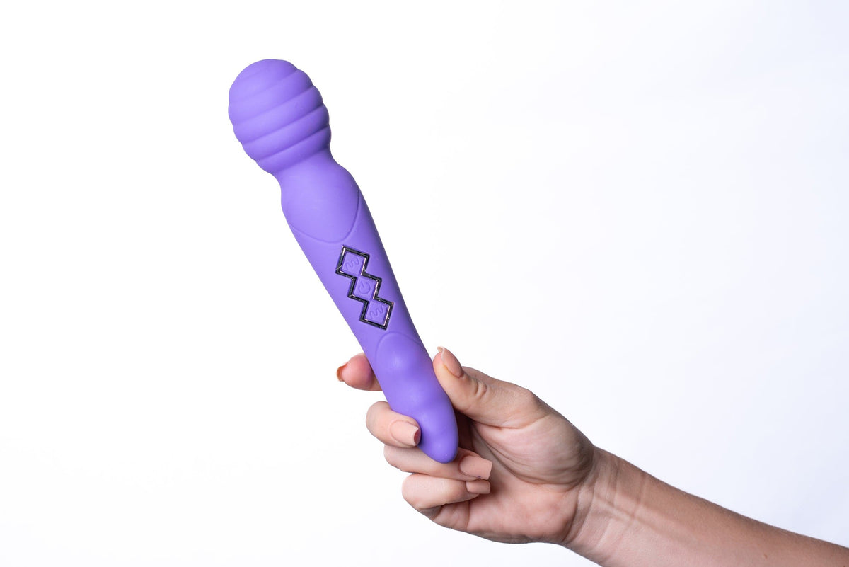 zoe twisty dual vibrating pleasure wand purple