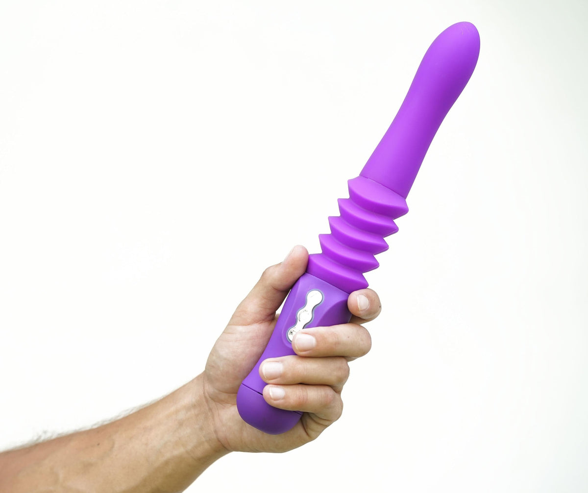 monroe usb rechargeable silicone thrusting portable love machine purple