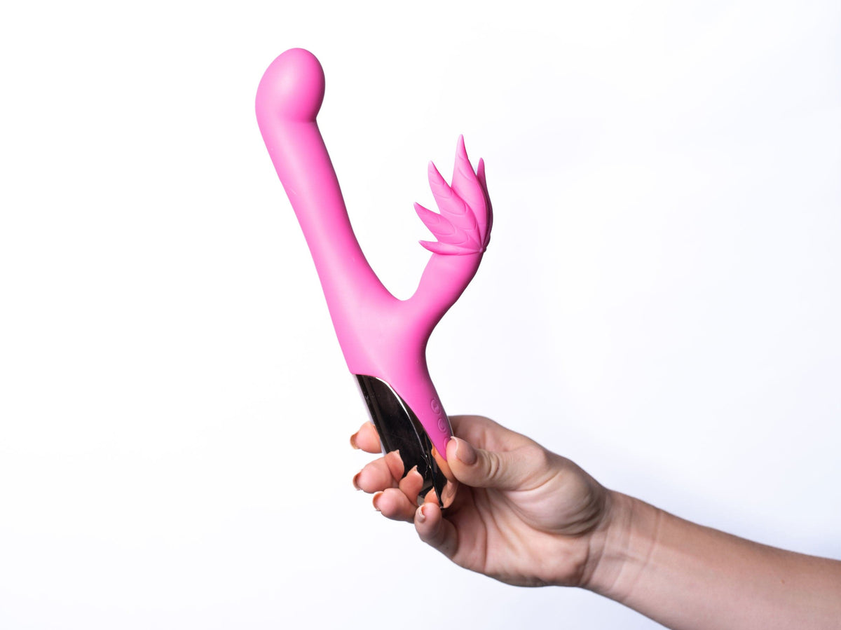 maui 420 series dual motor g spot pot leaf rechargeable vibrator pink