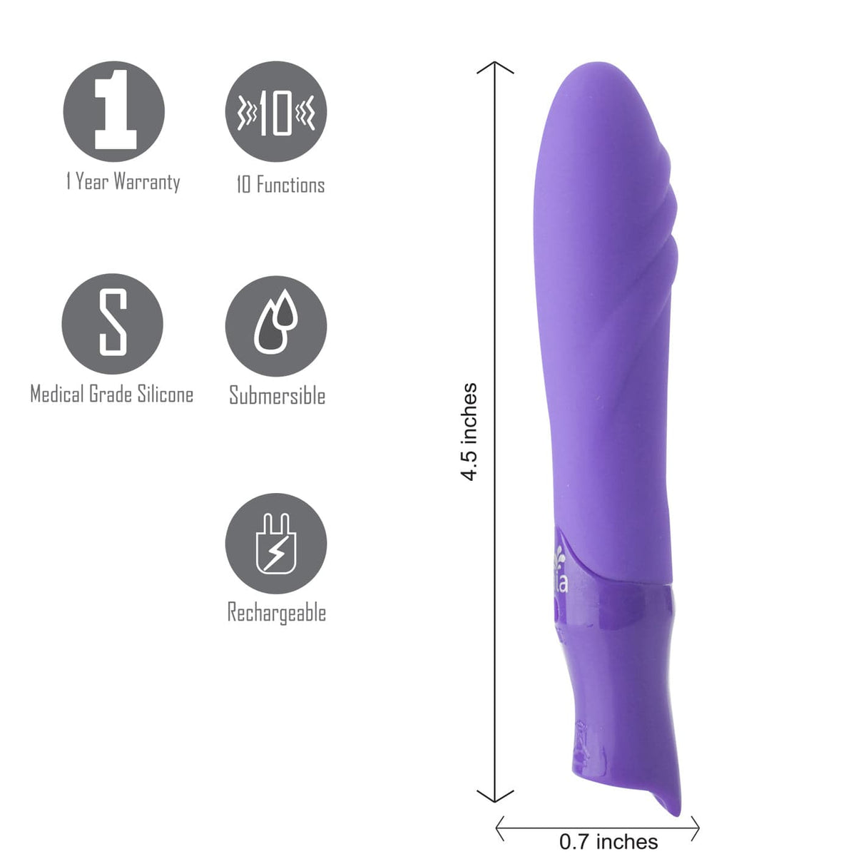 margo silicone textured bullet vibrator neon purple