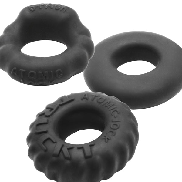 Bonemark 3-Pack Boner Cockring Kit - Black