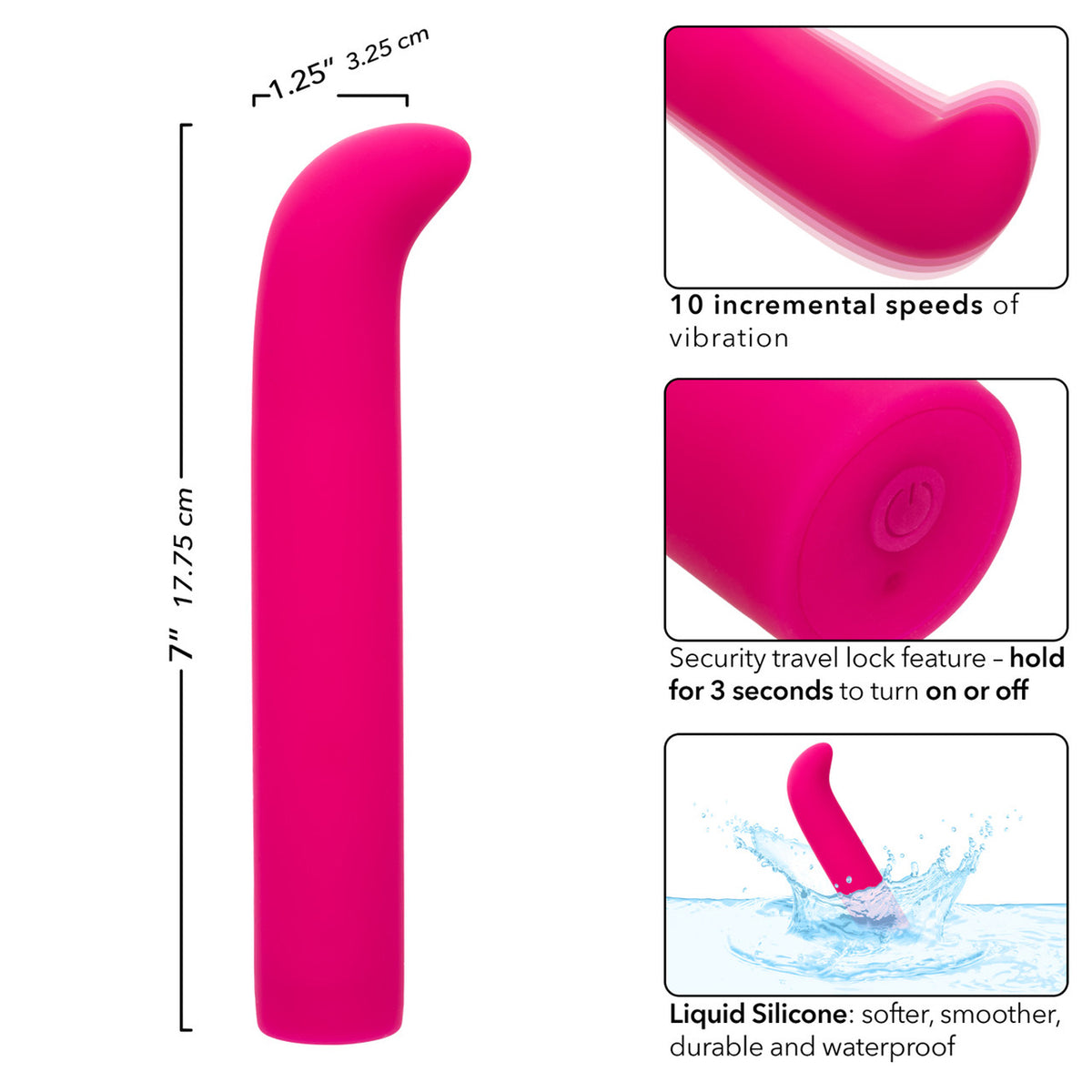 Rechargeable Classic Chic  Standard &quot;G&quot; Vibrator - Pink