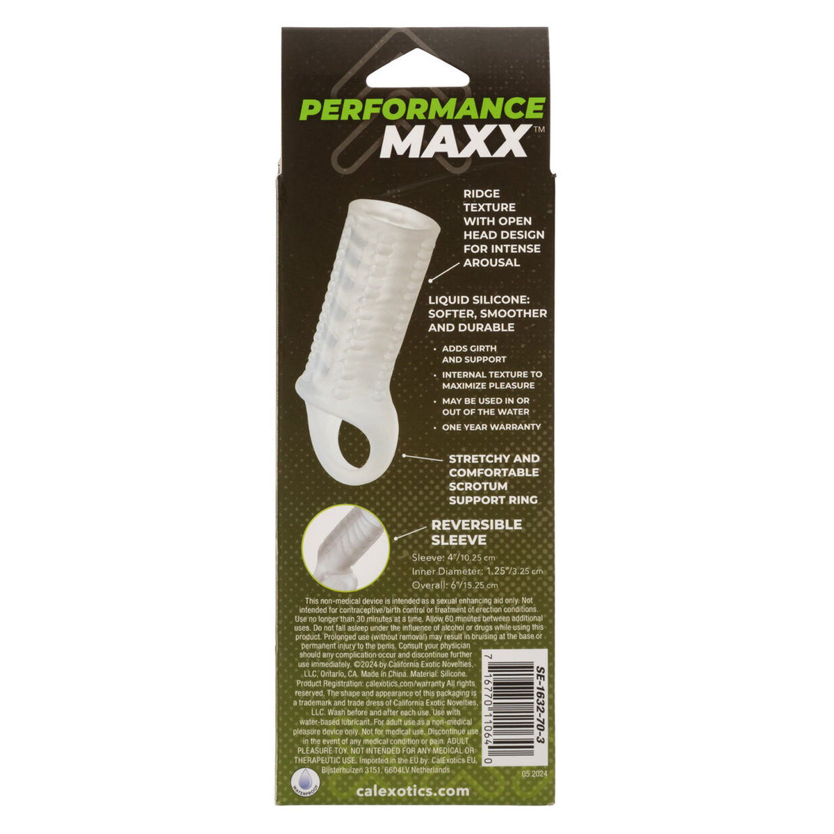 Performance Maxx Liquid Silicone Reversible Sleeve - Clear