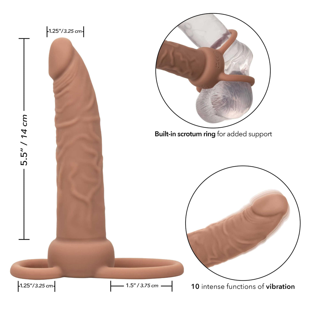 Performance Maxx Rechargeable Dual Penetrator - Brown