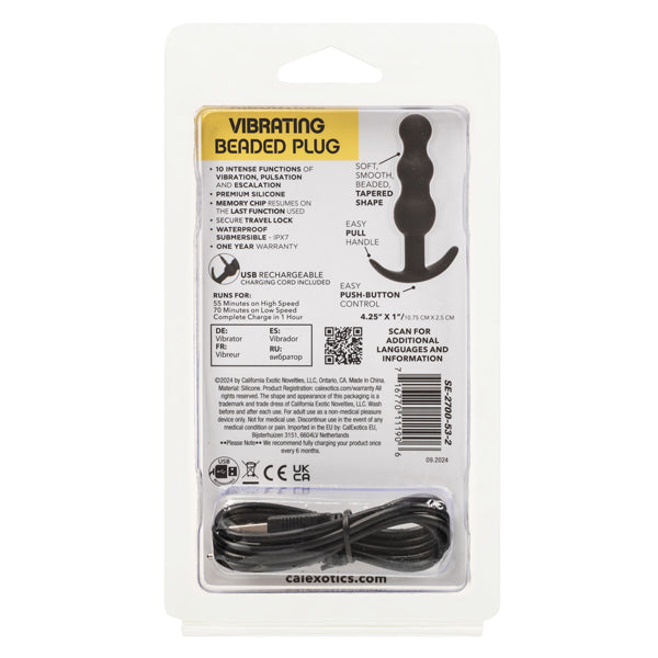 Boundless Vibrating Beaded Plug - Black