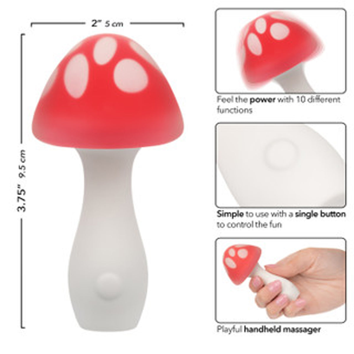 Naughty Bits Muff Shroom Playful Massager - Red