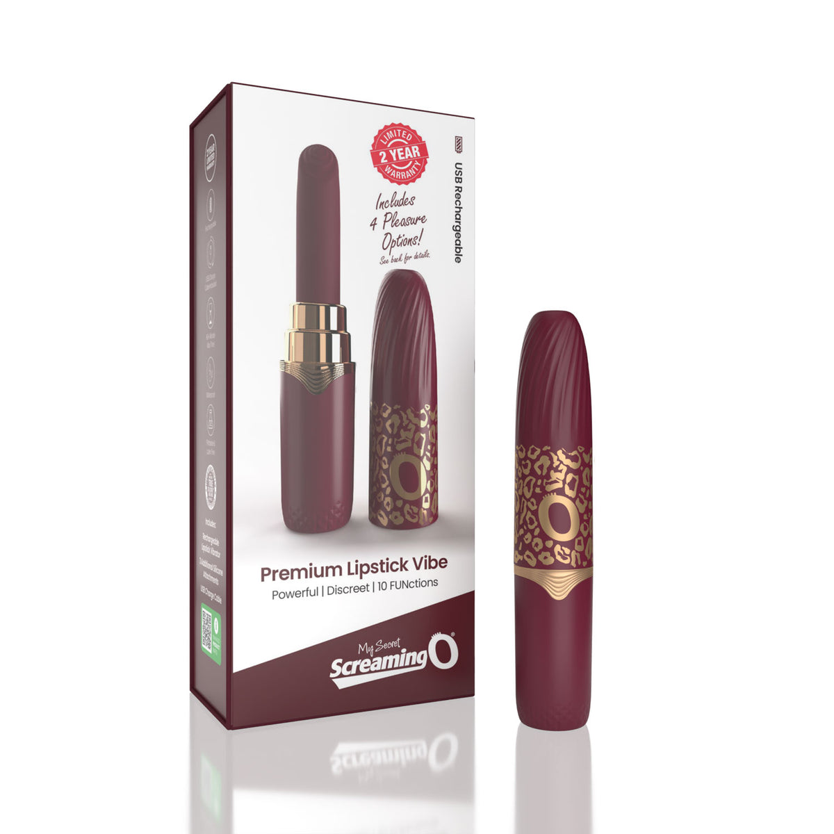 My Secret Premium Rechargeable Vibrating Lipstick Merlot