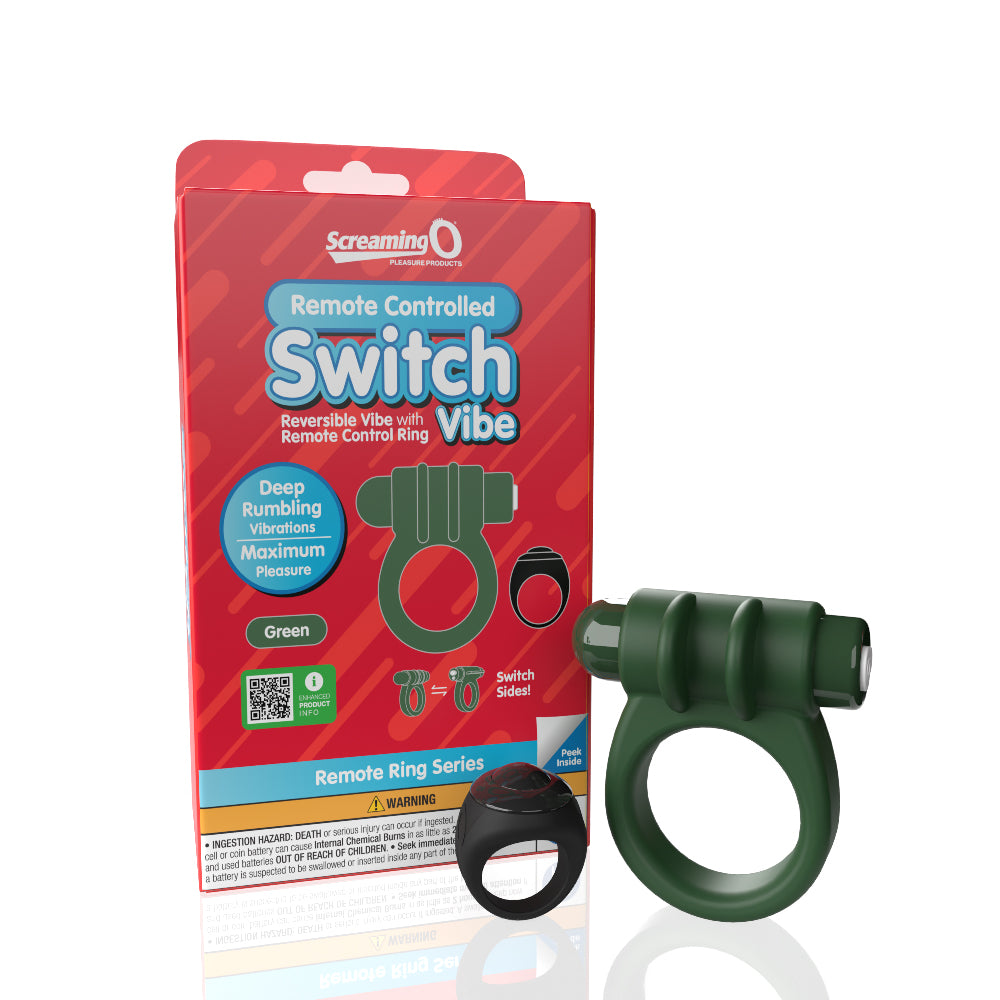 Screaming O Remote Controlled Switch Vibrating  Ring - Green