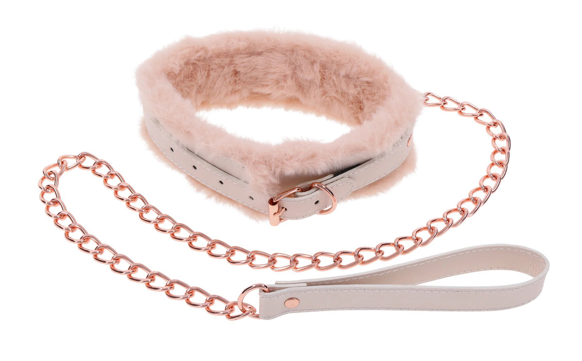 Peaches ‘N Creame Fur Collar and Leash - Pink