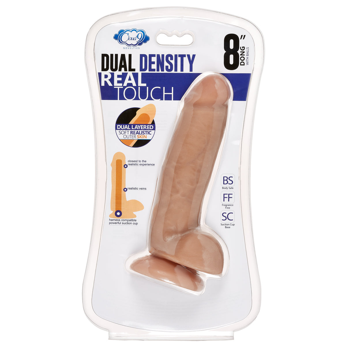 8&quot; Dual Density Real Touch Thick With Realistic Painted Veins and Balls - Tan