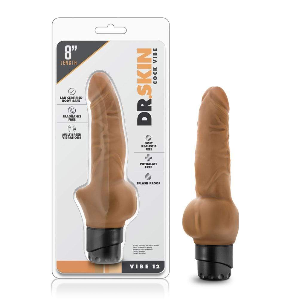 Dr. Skin - Cock Vibe 12 - 8 Inch Vibrating Cock - Mocha Default Title