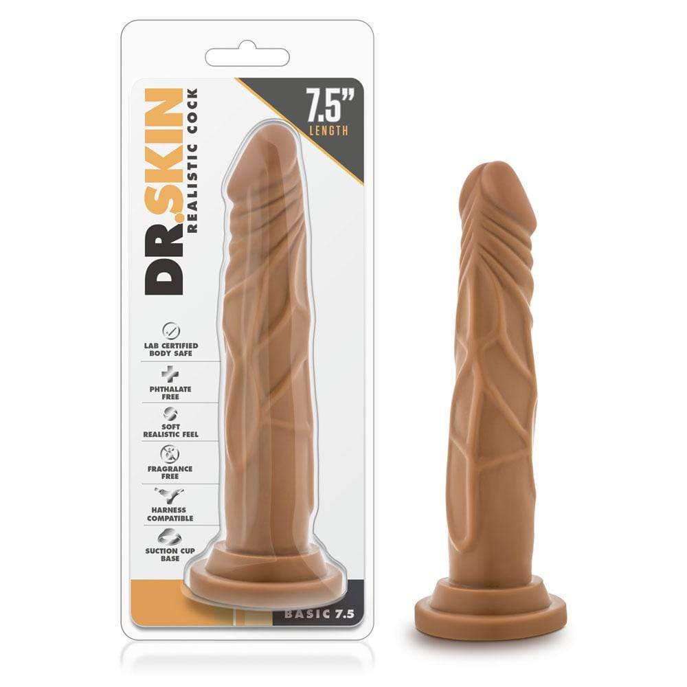 Blush Novelties   dr skin realistic cock basic 7 5 mocha