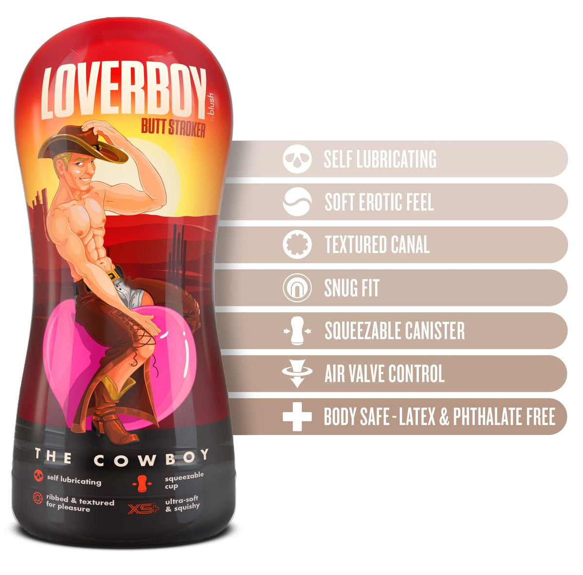 Loverboy - Cowboy - Self Lubricating Stroker - Beige