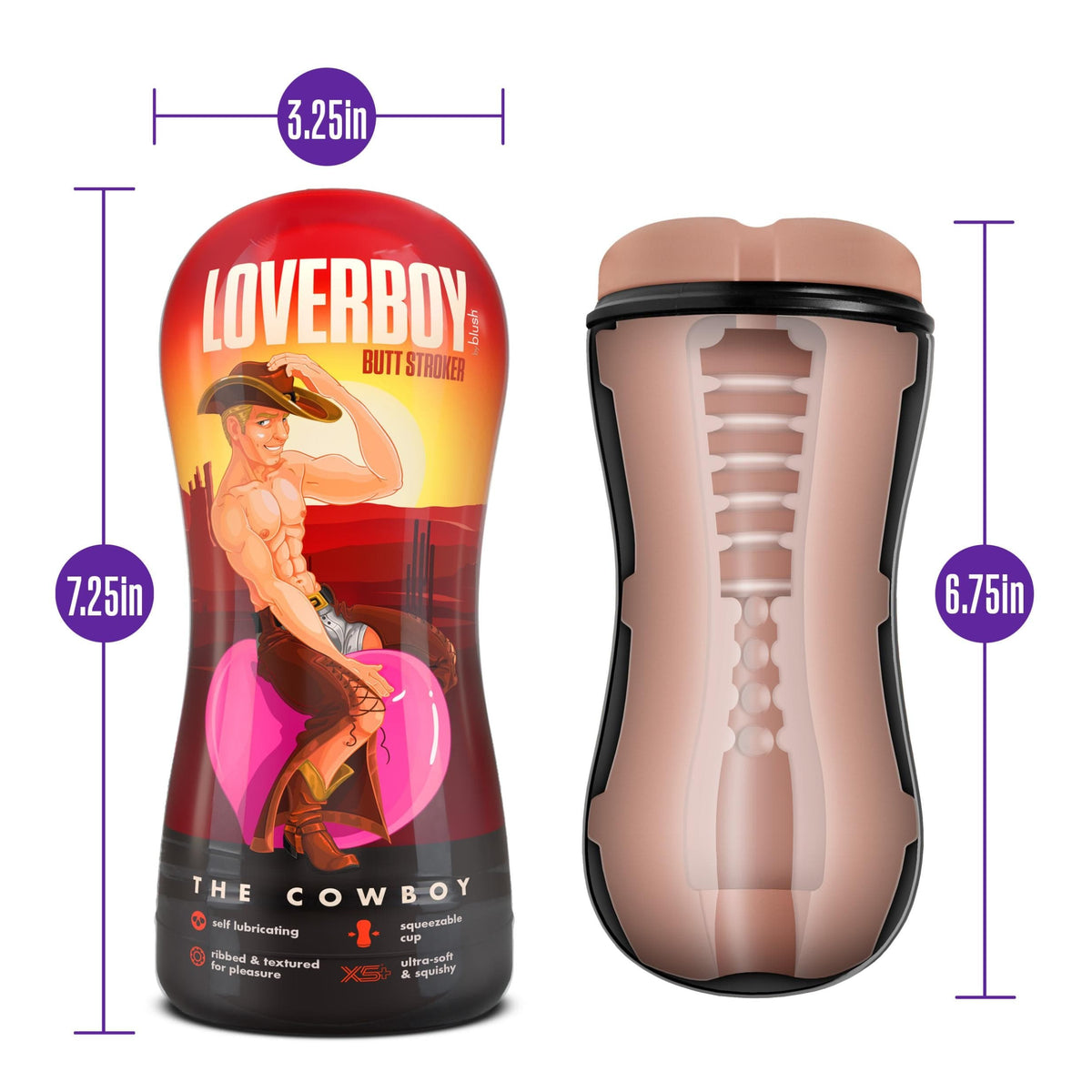 loverboy cowboy self lubricating stroker beige