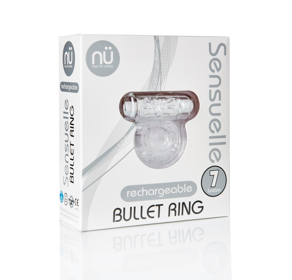 Sensuelle 7 Function Rechargeable Bullet Ring - Clear Default Title