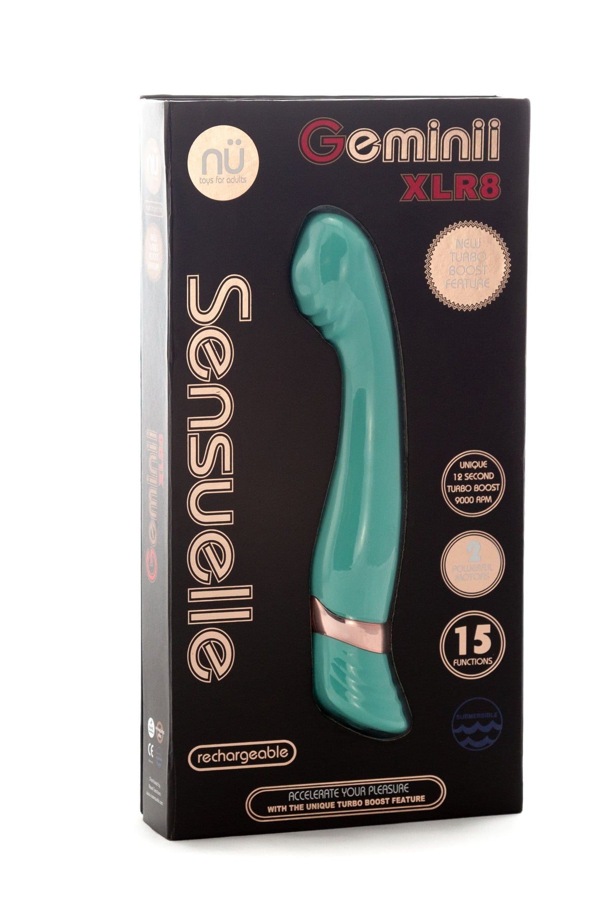 sensuelle gemini xlr8 14f double motor vibe electric blue