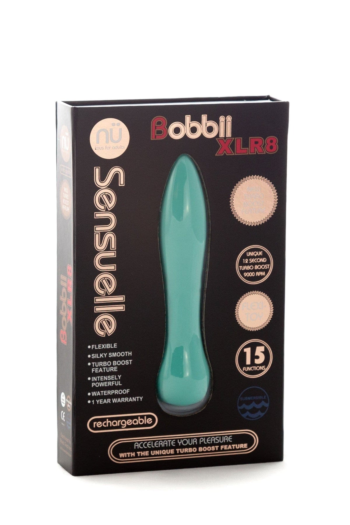 sensuelle bobbii xlr8 15 function turbo flexi vibe electric blue