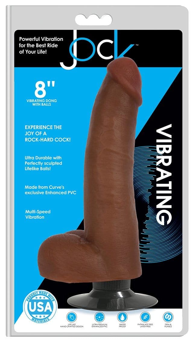 jock 8 inch vibrating dong with balls