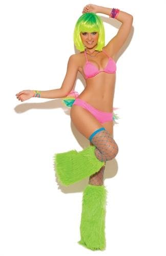 neon nites bra top and tutu panty set one size