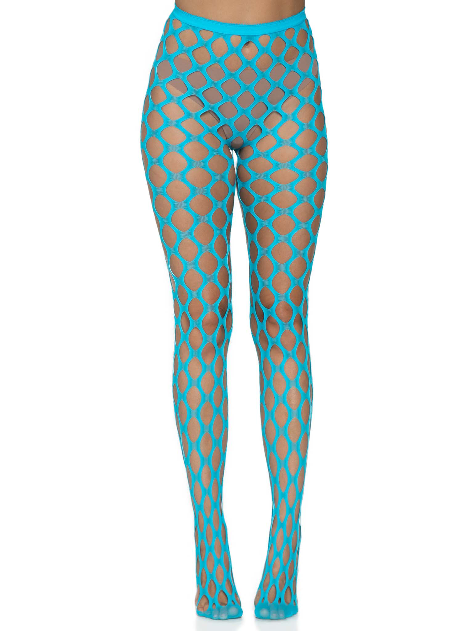 Jumbo Pothole Net Tights - Neon Blue - One Size Blue - One Size Default Title