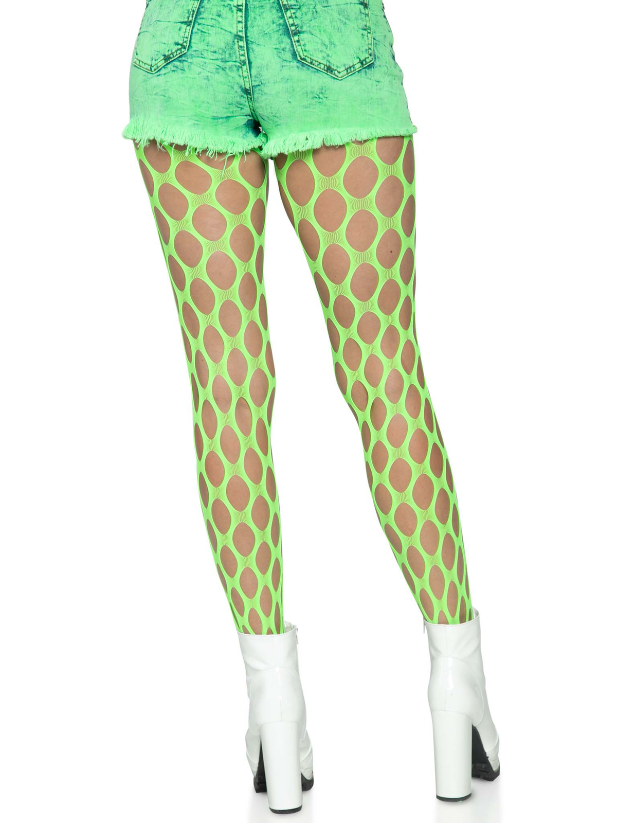 jumbo pothole net tights neon green one size green one size