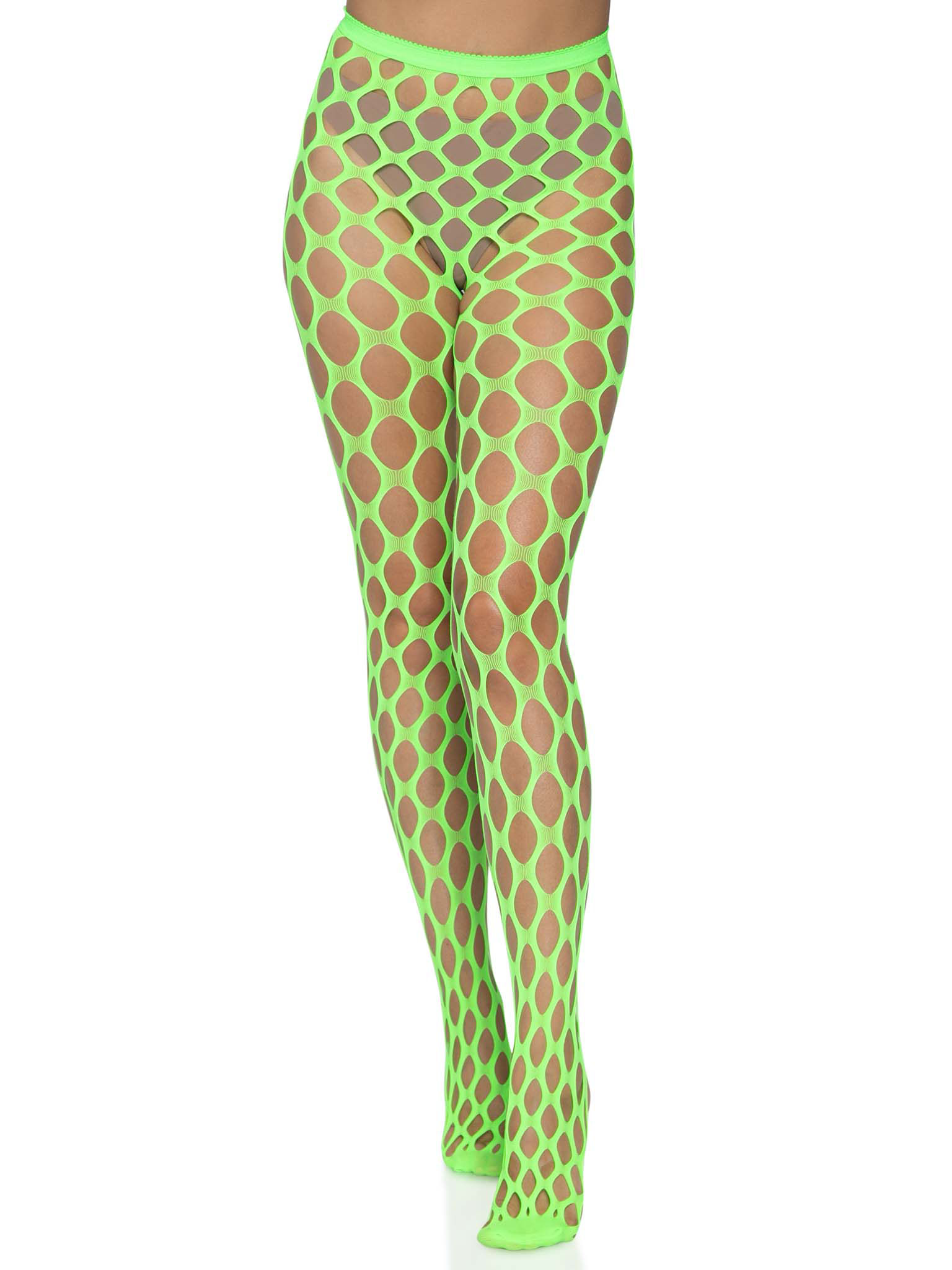 Jumbo Pothole Net Tights - Neon Green - One Size Green - One Size Default Title