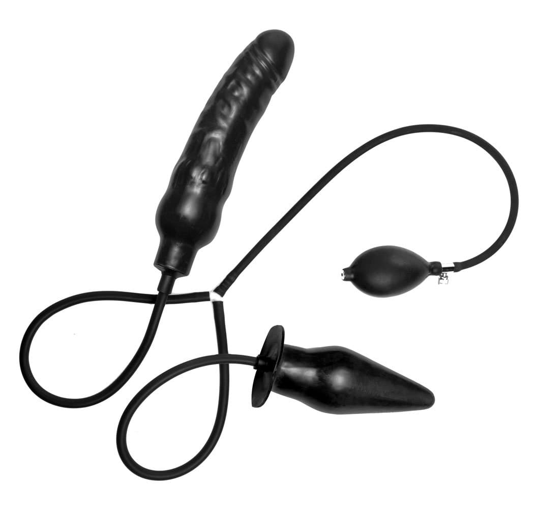 duece inflatable dildo and anal plug duo