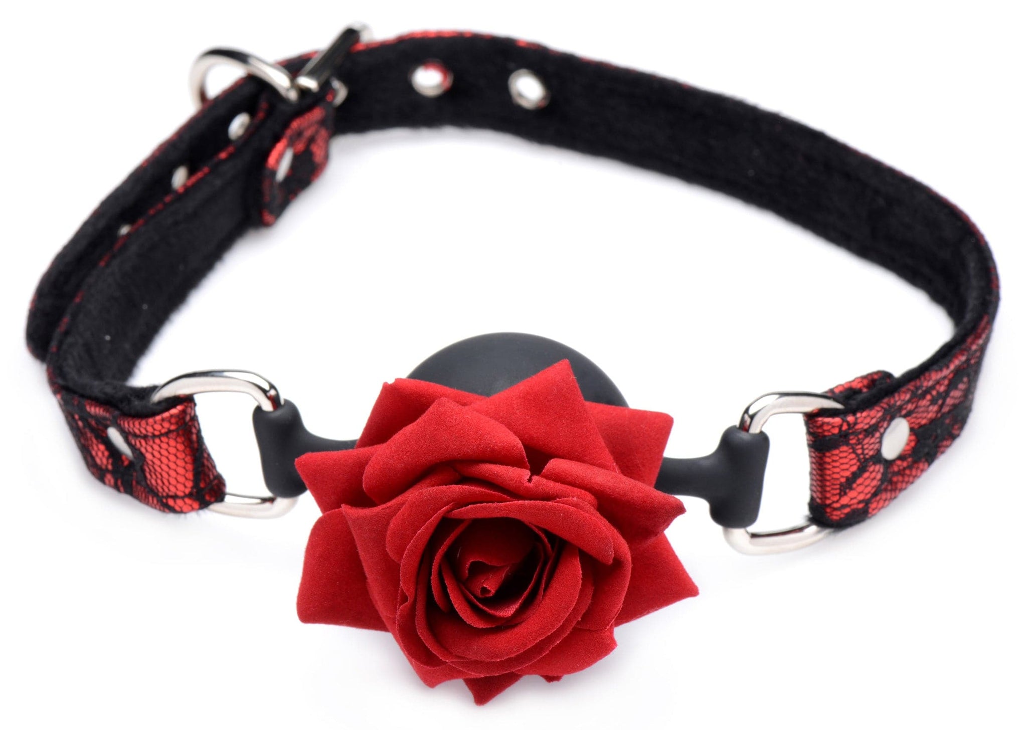 Silicone Breathable Rose Ball Gag Bondage Flower Open Mouth Gags