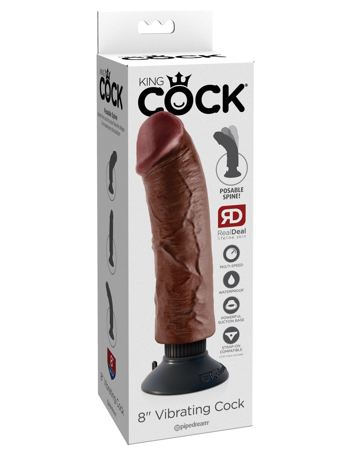 King Cock 8-Inch Vibrating Cock - Brown Default Title