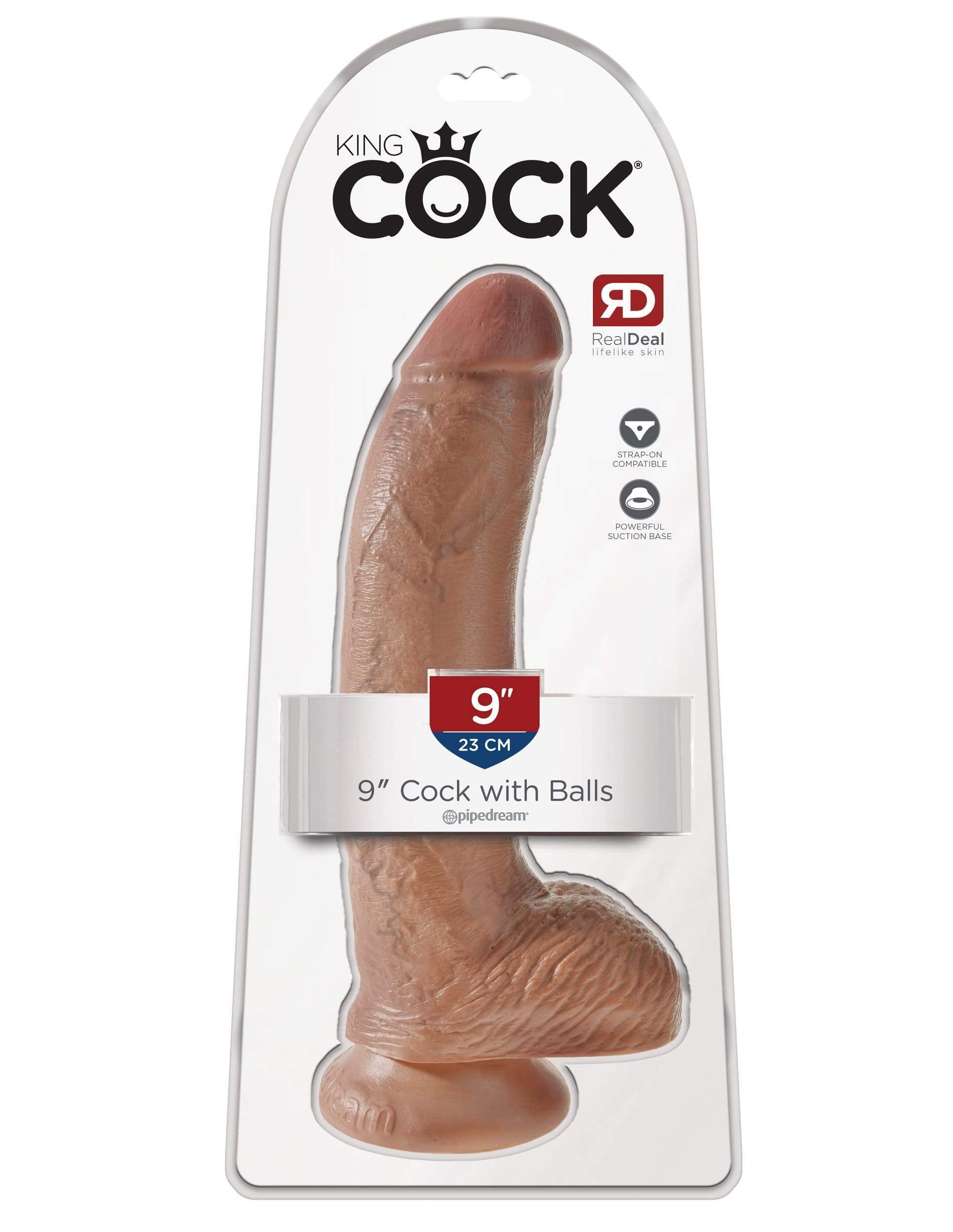 king cock 9 cock with balls tan