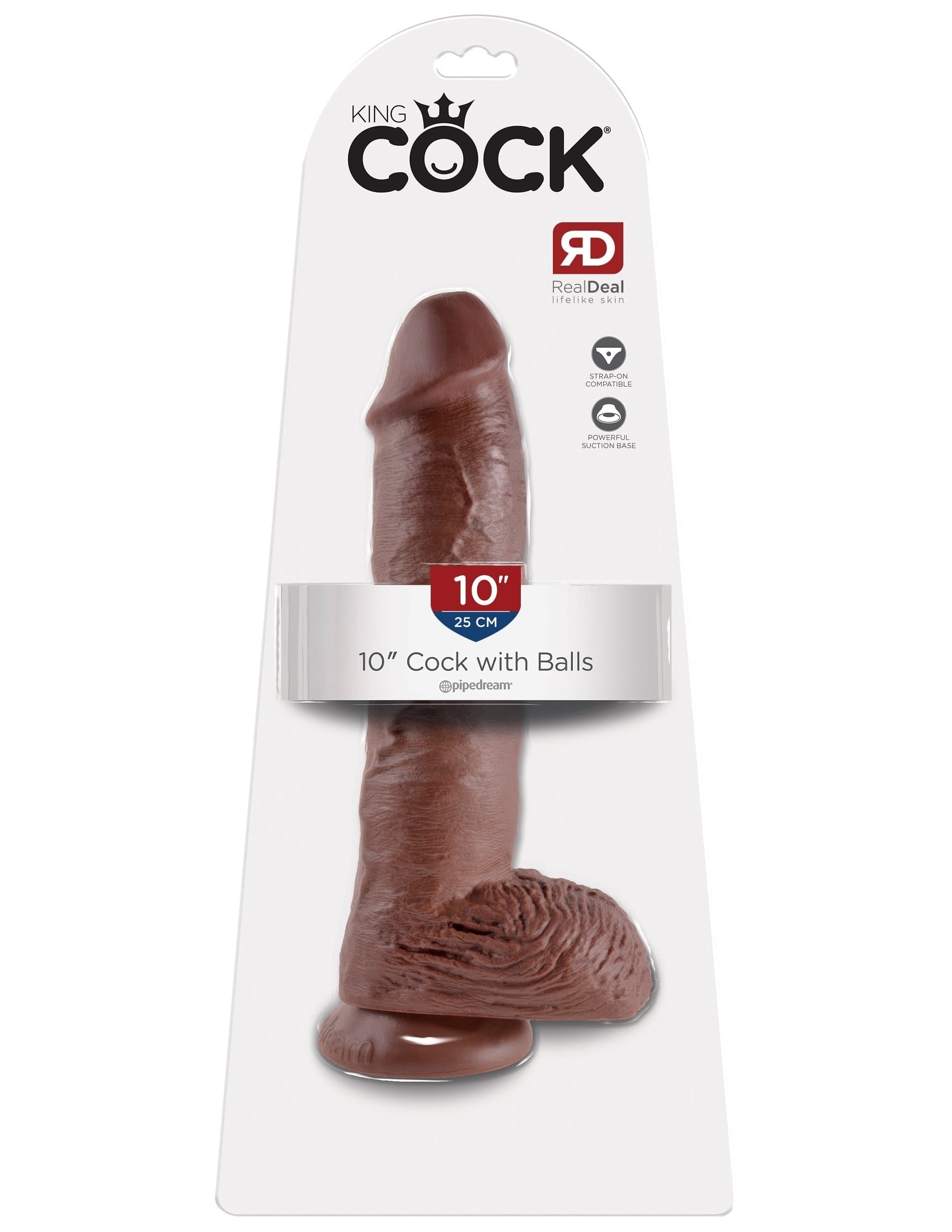 king cock 10 inch cock with balls brown