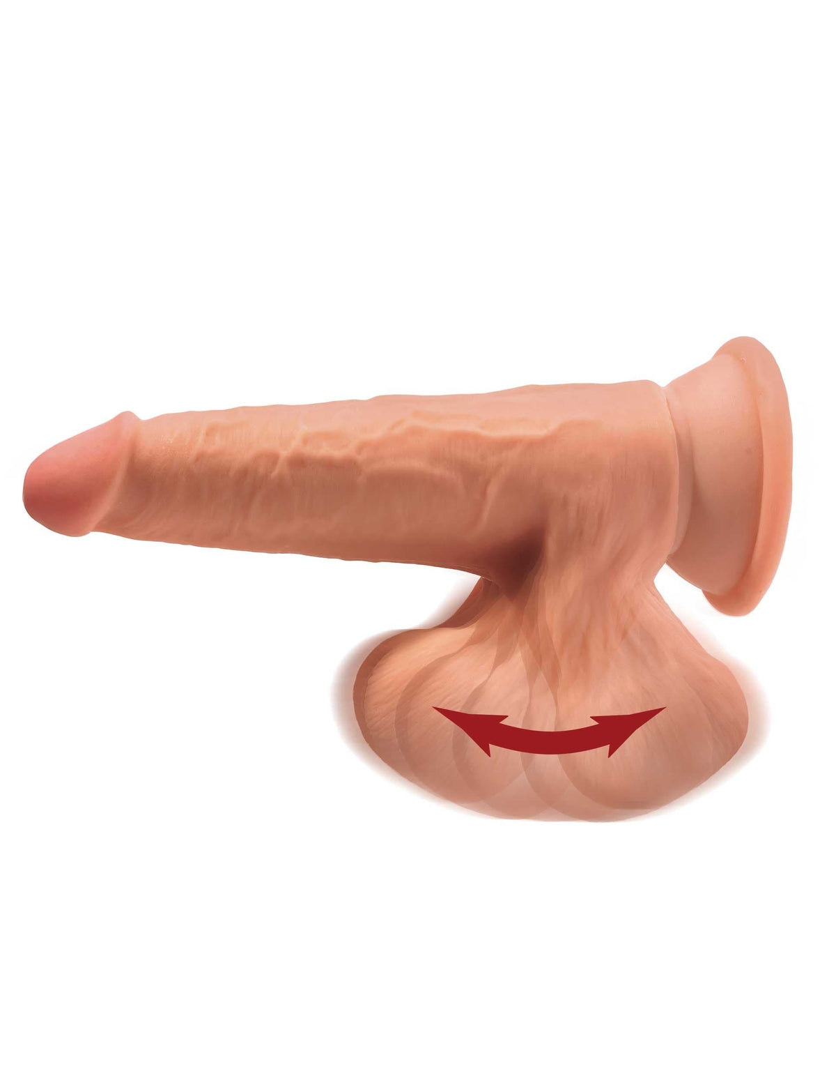 7 inch triple density cock with swinging balls tan