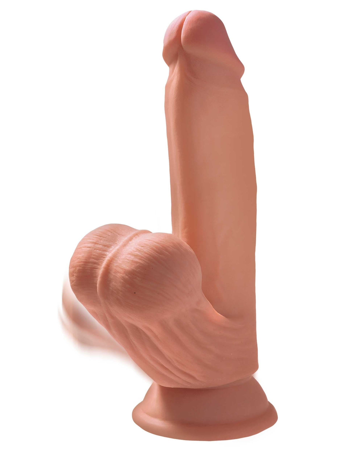 7 inch triple density cock with swinging balls tan