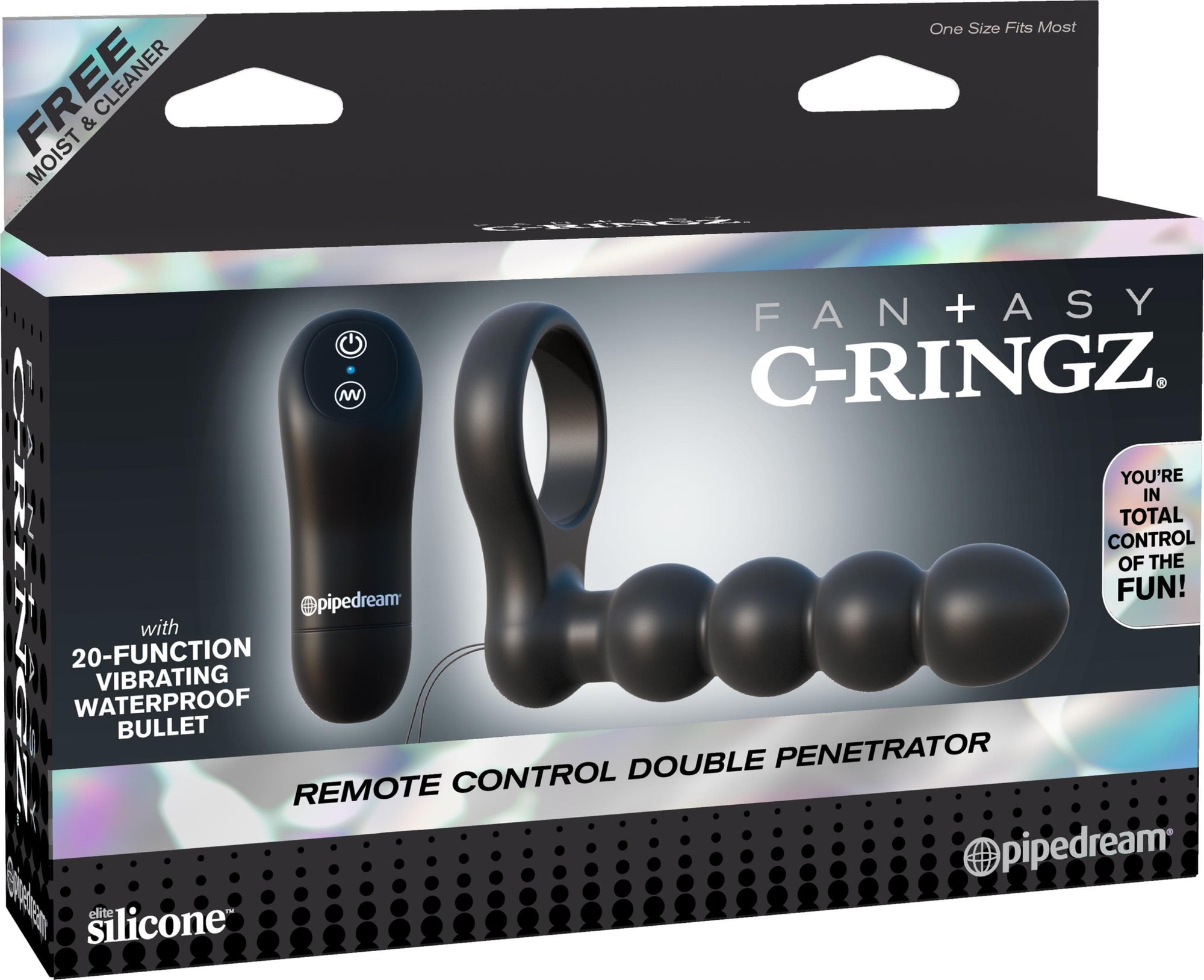 fantasy c ringz remote control double penetrator black