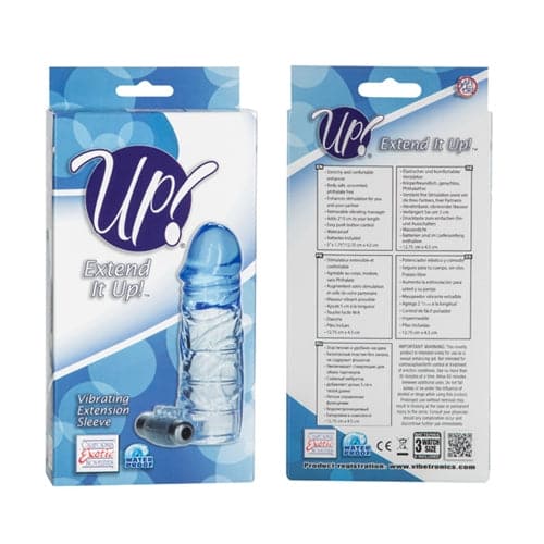 Up Extended It Up Vibrating Extension Sleeve - Blue