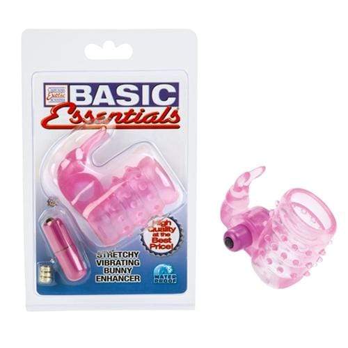 calexotics   basic essentials stretchy vibrating bunny enhancer pink