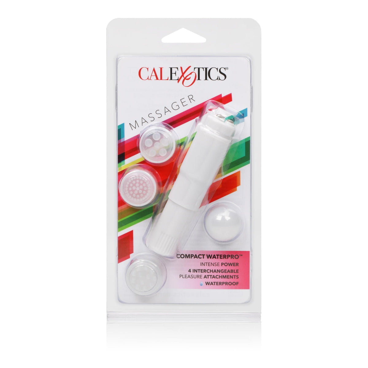 calexotics   compact waterproof personal travel massager with 4 tips white