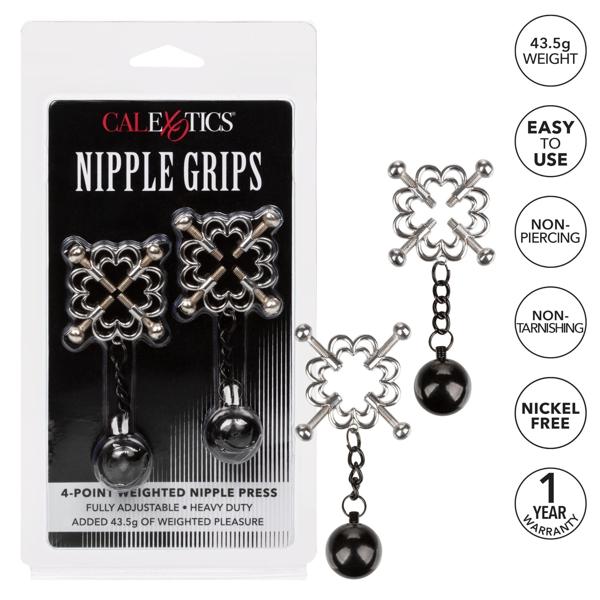 calexotics   nipple grips 4 point weighted nipple press