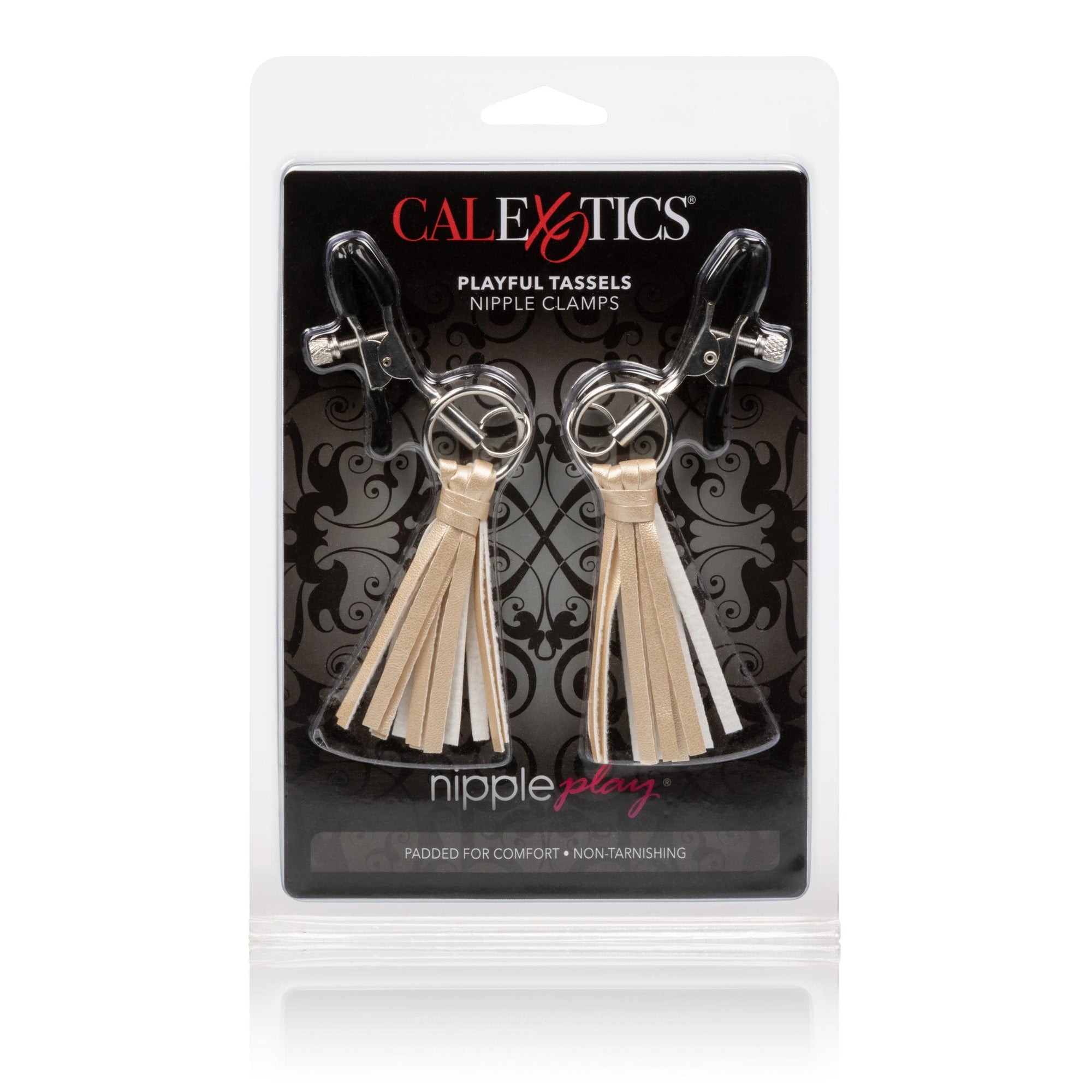 calexotics   nipple play playful tassels nipple clamps gold