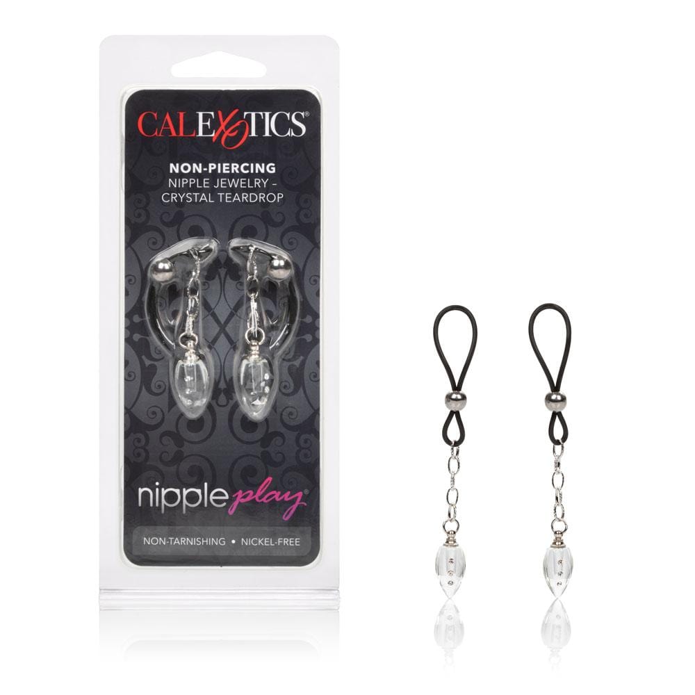 calexotics   nipple play non piercing nipple jewelry crystal teardrop