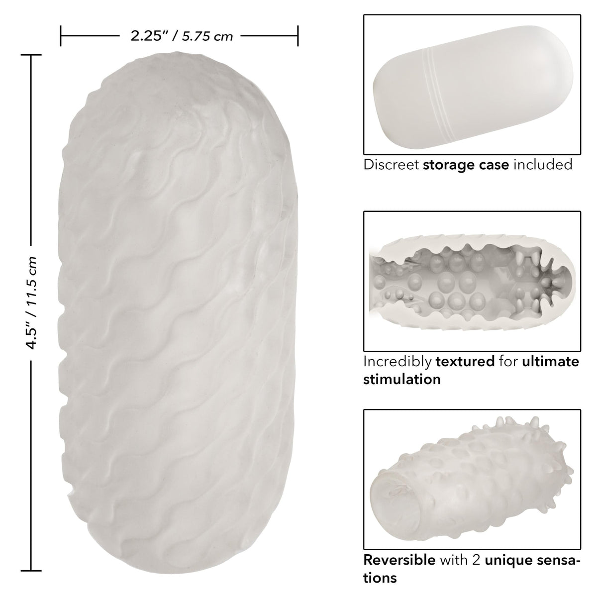 boundless reversible nubby stroker clear