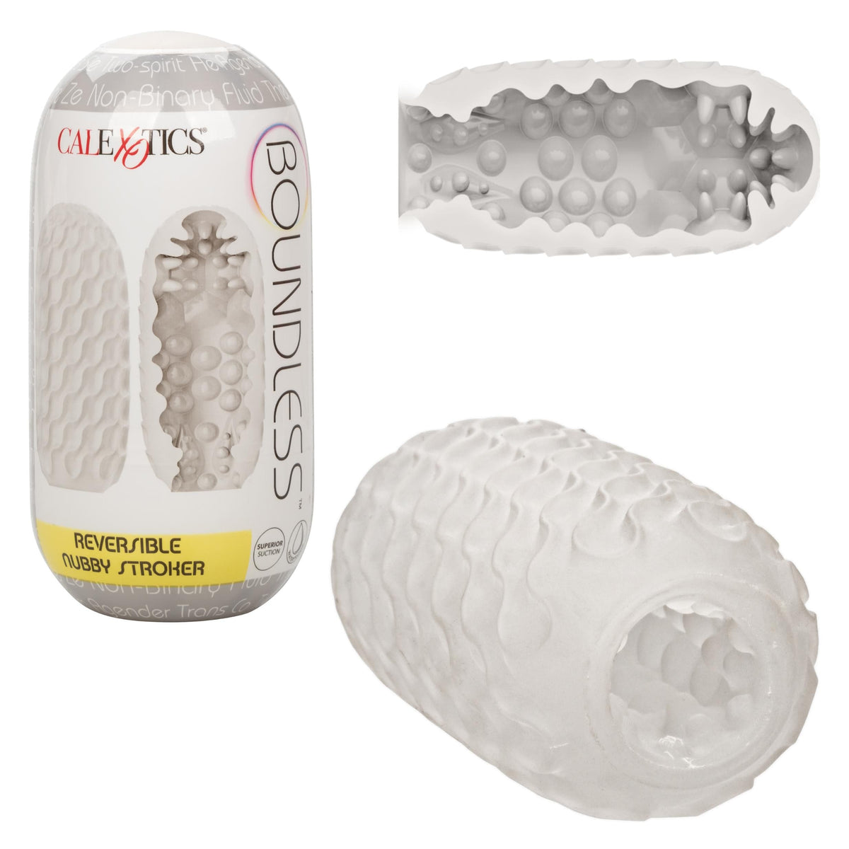 boundless reversible nubby stroker clear